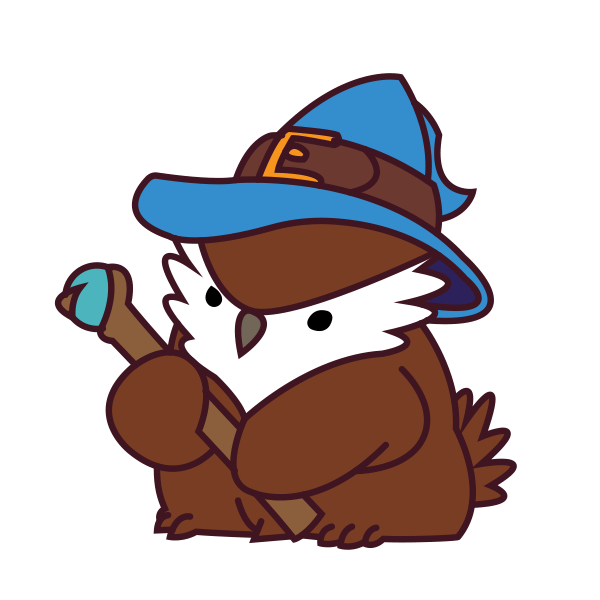 Ready To Cast Owlbear Wizard Pin (018)