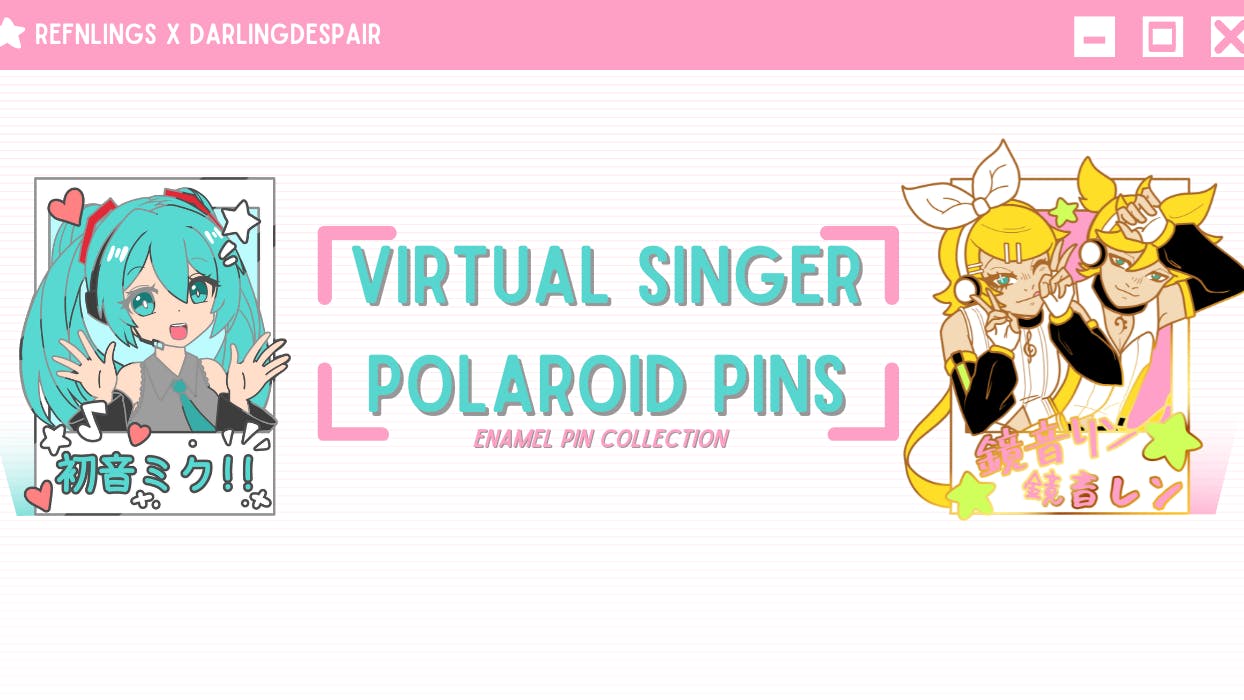 ✰ Virtual Singer Polaroid Pins- Cheki inspired enamel pins ✰