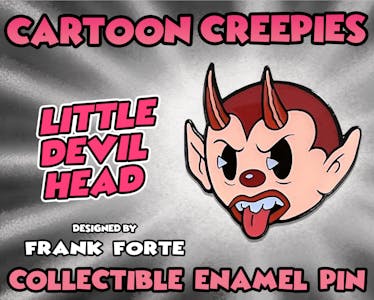 Cartoon Creepies Little Devil Head 1.5" Soft Enamel pin