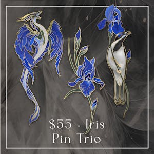 Iris & Honey Eater - Pin Trio