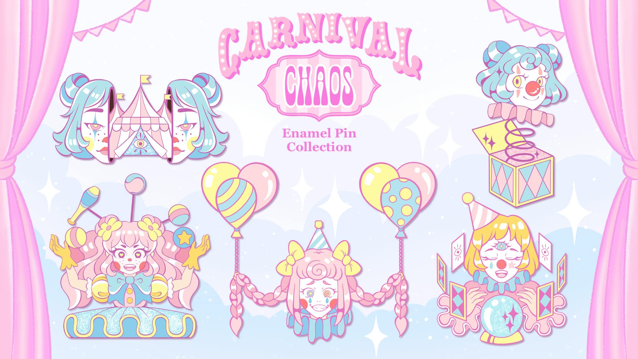 Carnival Chaos Enamel Pin Collection