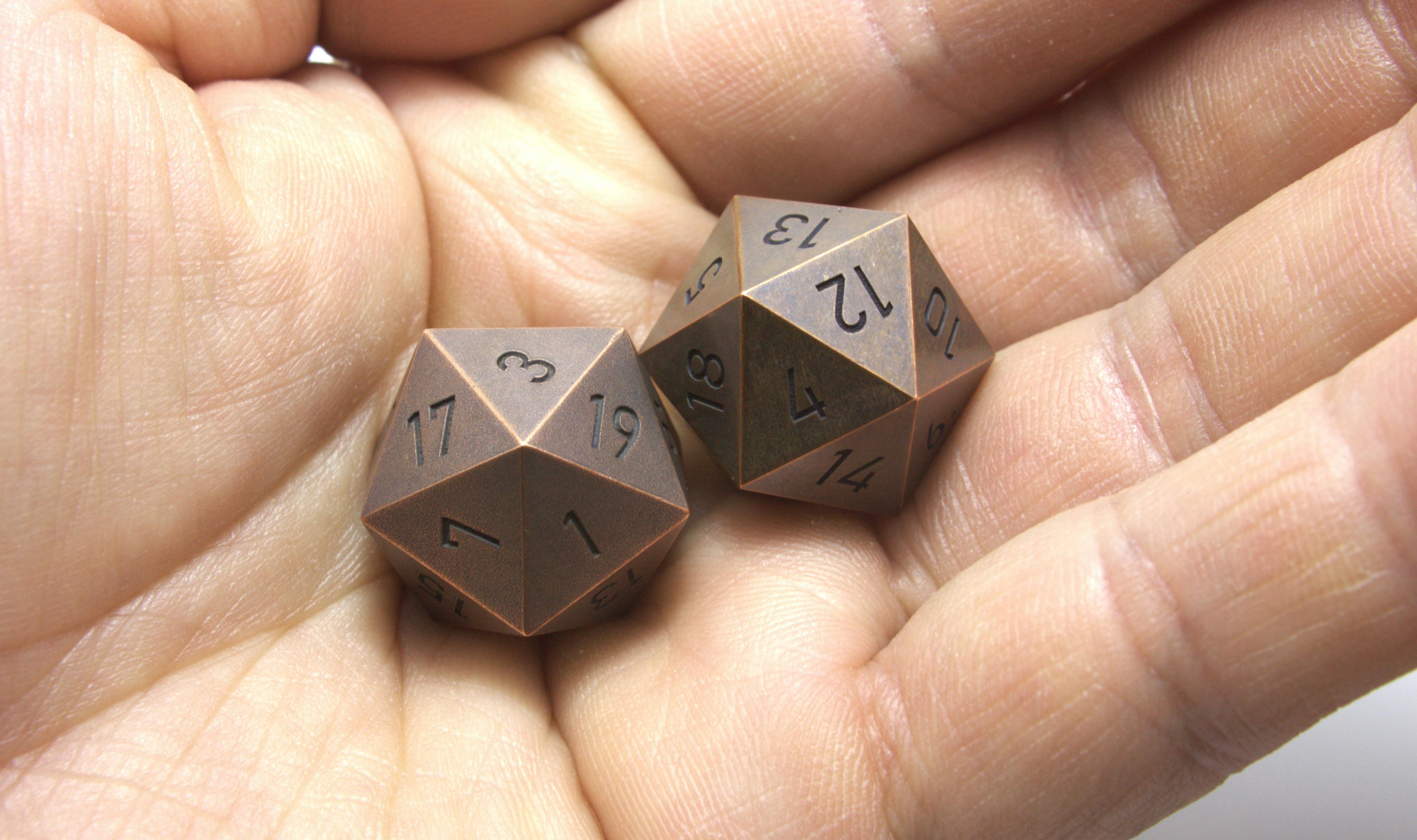 Copper D20 Dice