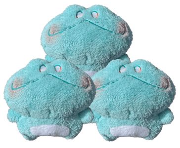 3x Pastel Fluffy Froggy Plush