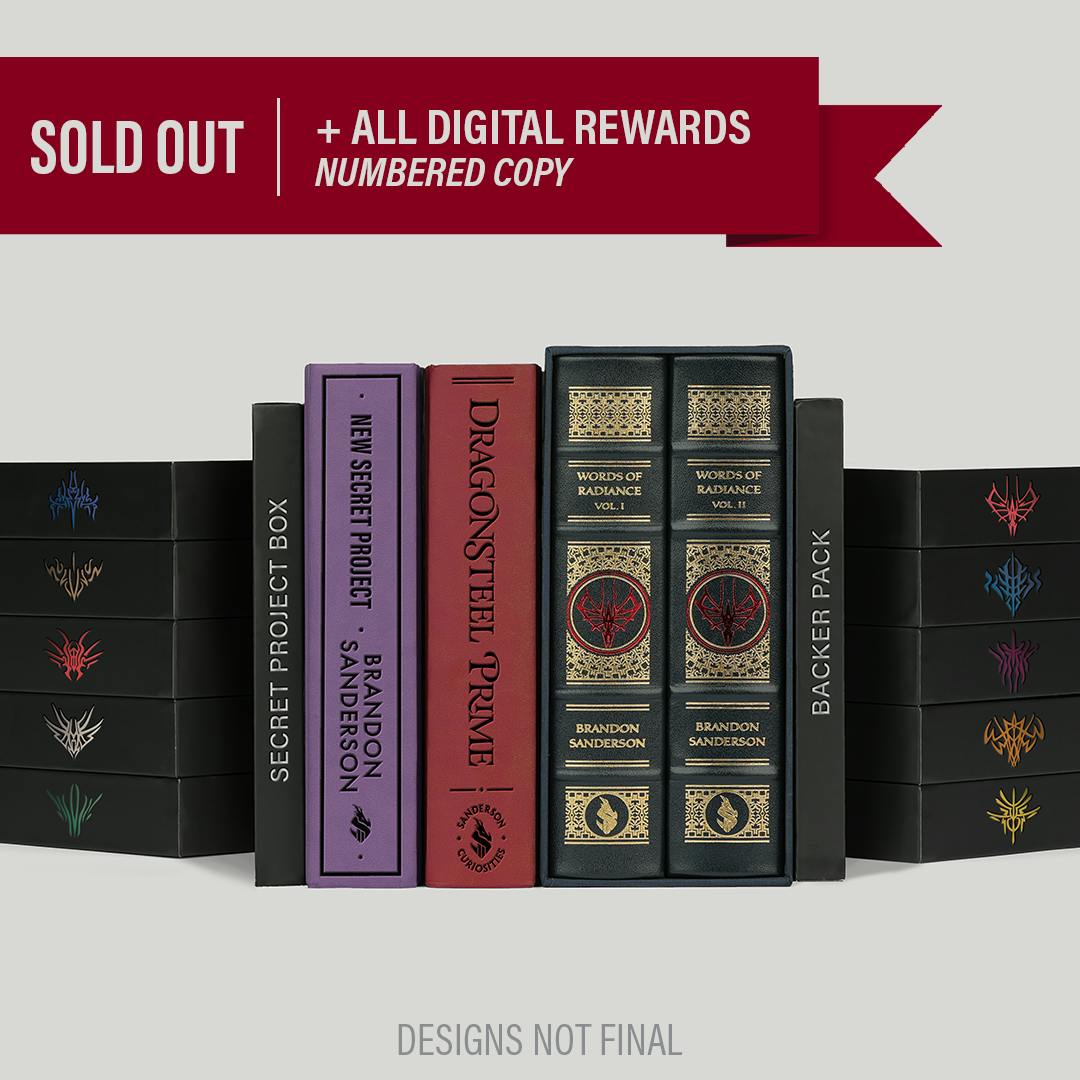 Numbered Words of Radiance Leatherbound + 10 Radiant Packs + 1 Backer Pack + Books