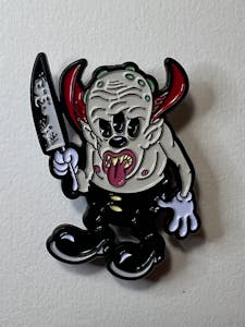 Cartoon Creepies Triclops with a Knife 2" soft enamel pin