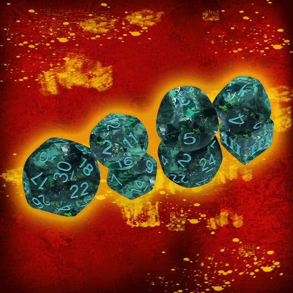 Verdigris Grecian Dice Set, DCC Funky 7