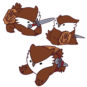 Owlbear Fighter Pin (3 Pack)