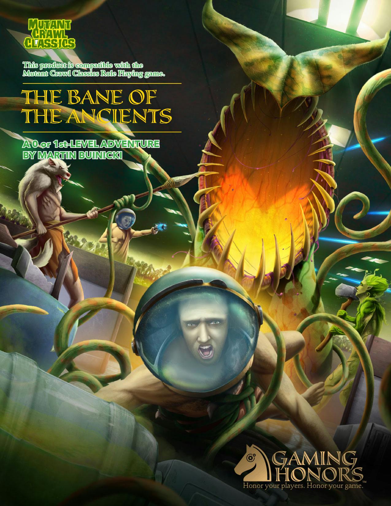 The Bane of the Ancients 0 or 1st-level Mutant Crawl Classics Adventure, PDF
