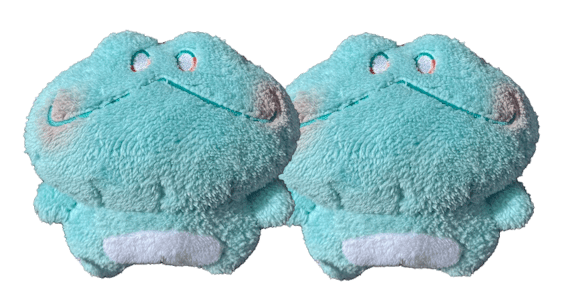 2x Pastel Fluffy Froggy Plush