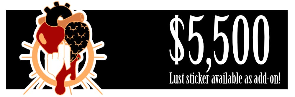 LUST sticker available as Add-On