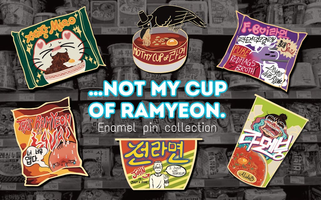 'Not My Cup of Ramyeon' Enamel Pin Set