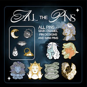 All the Pins! All Main Pin Designs (x7 Pins) and Mini Pin Set! (x1 Set)