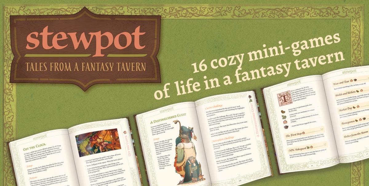 Stewpot: Tales from a fantasy tavern. 16 cozy mini-games of life in a fantasy tavern