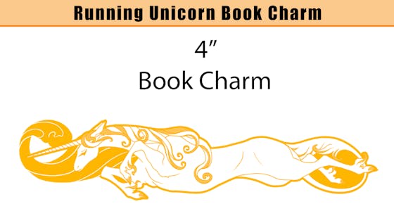 Running Unicorn Book Charm