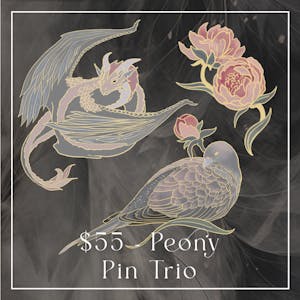 Peony & Dove - Pin Trio
