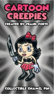 Cartoon Creepies-Molly with a Knife-1.75" Soft Enamel pin
