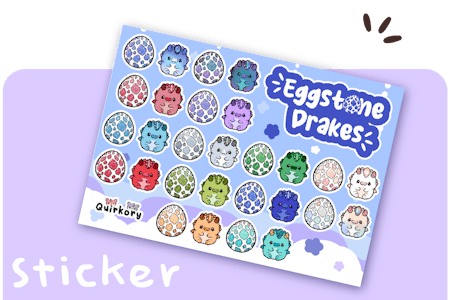 【Eggstone Drakes】• 1 Sticker Sheet 💎🥚 ADD-ON