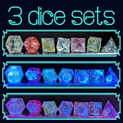 3 sets of Hidden Glow dice