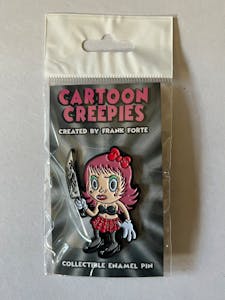 Cartoon Creepies Pink Haired Molly w/ Knife 2" Soft Enamel pin