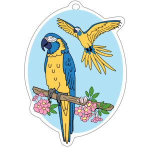 Macaw acrylic keychain charm