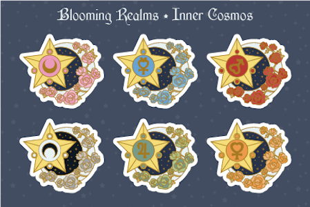 ✦ Blooming Realms Inner Cosmos Sticker Sheet