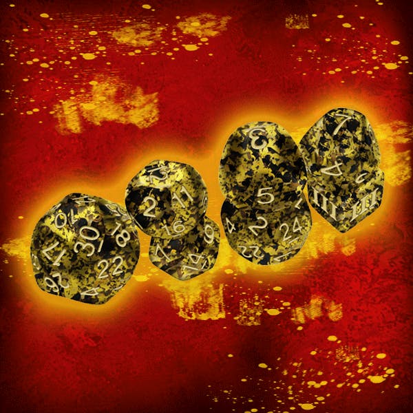 Terracotta Grecian Vase Dice Set, DCC Funky 7