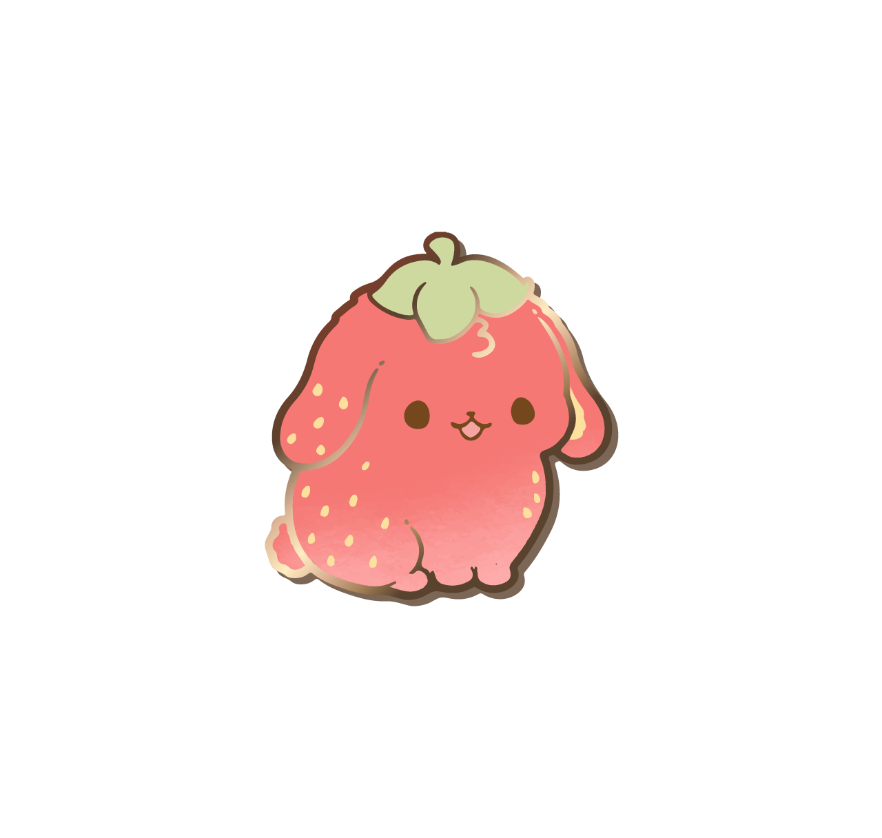 Strawbunny Enamel Pin