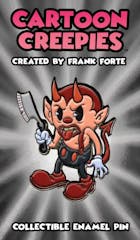 Cartoon Creepies-Devil with a Razor-1.75" Soft Enamel pin