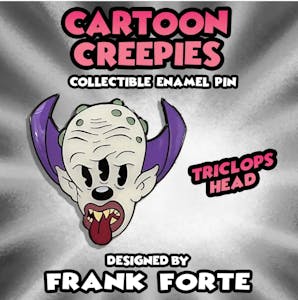 Cartoon Creepies-Triclops Head-1.5" Hard Enamel Pin