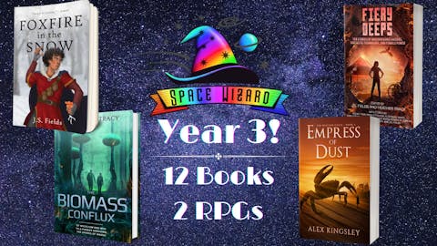 Space Wizard Science Fantasy Books: 12 books and 2 RPGs coming in Year 3!