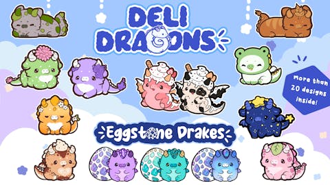 Delidragons & Eggstone Drakes - enamel pins & more