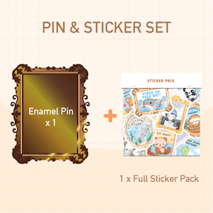 Pin + Full Sticker Pack Set (~$50.50 USD)