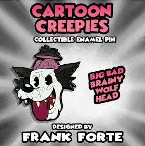 Cartoon Creepies-Big Bad Wolf Head-1.5" Hard Enamel pin