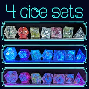 4 sets of Hidden Glow dice