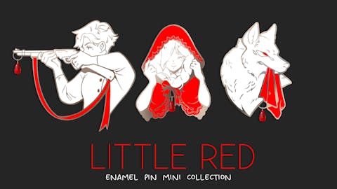 little red - storybook inspired enamel pins