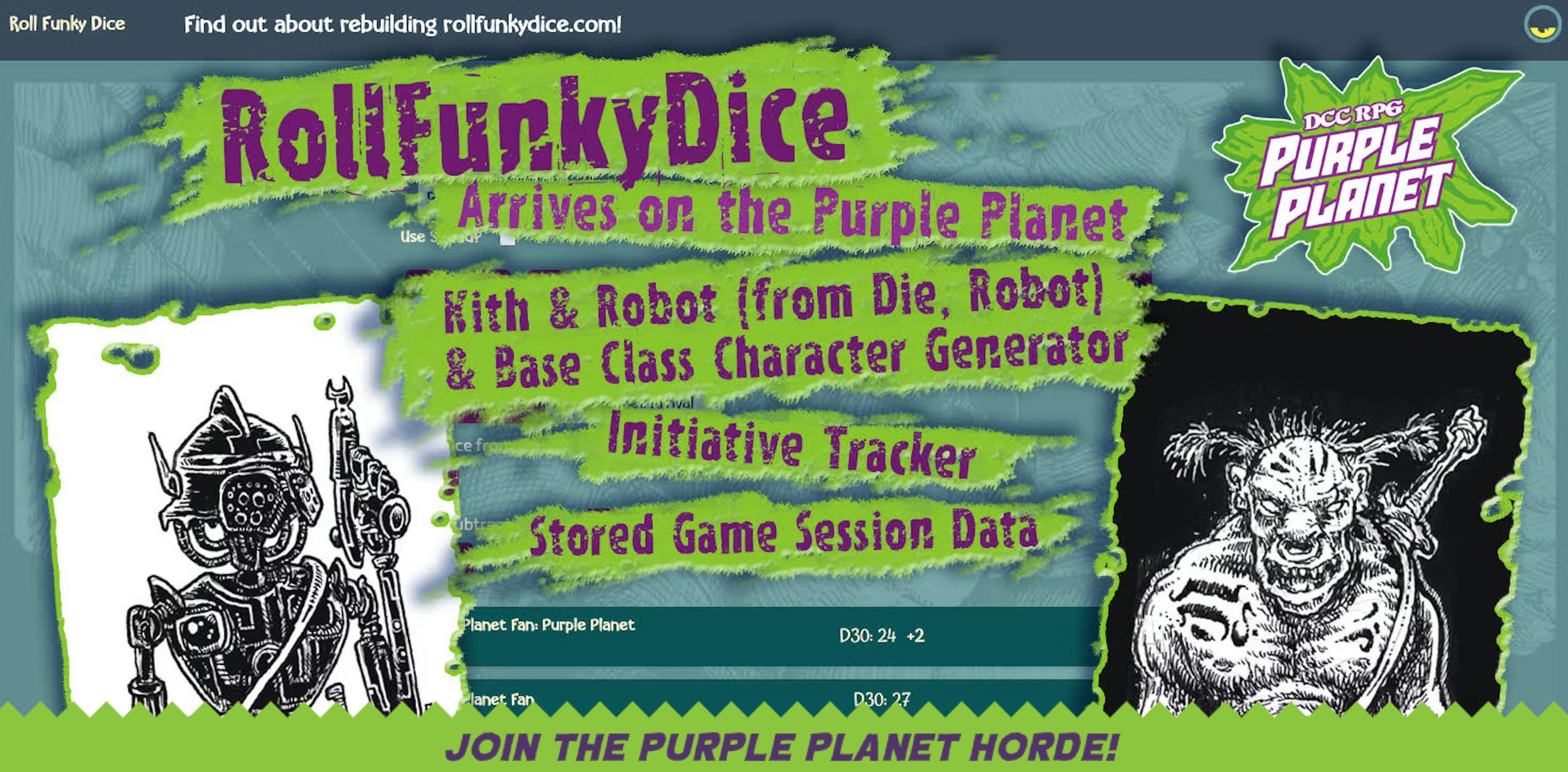 Roll Funky Dice heads to the Purple Planet!