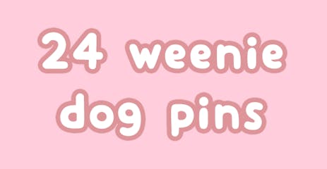 24 Weenie Dog Pins