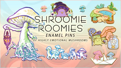 Shroomie Roomies - Mini Mushroom Enamel Pins
