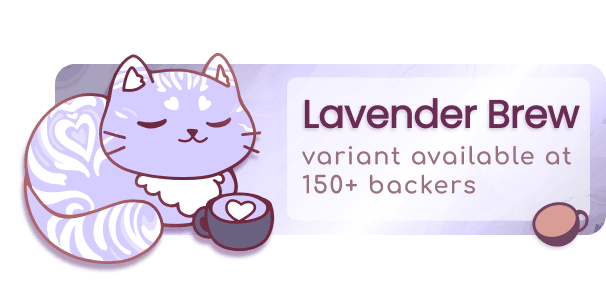 Unlock Coffee Cat Lavender Brew at 150 Backers