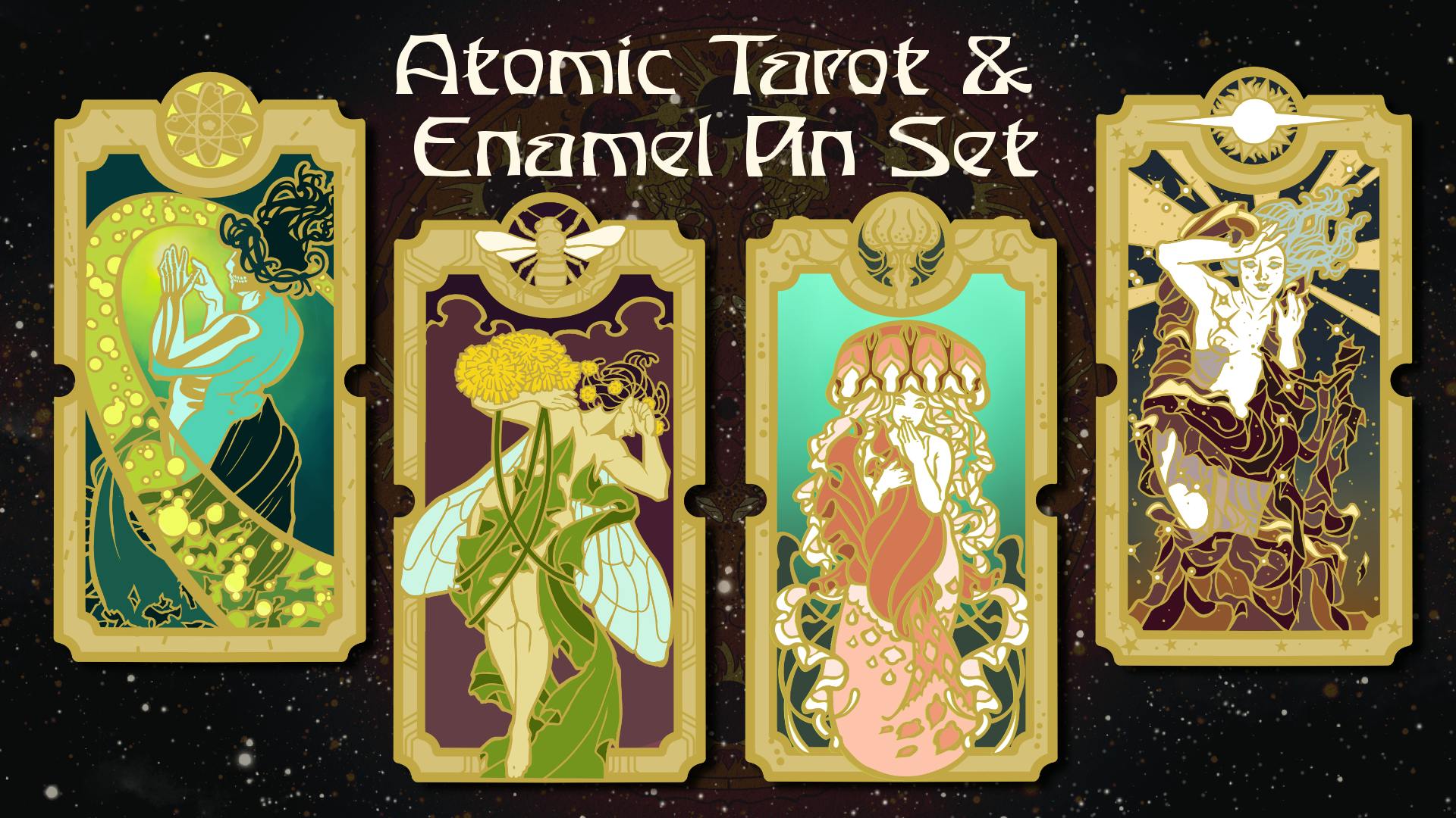 Atomic Tarot Enamel Pin Set