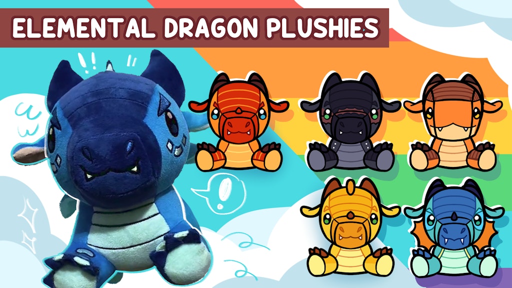 Elemental Dragon Plushies