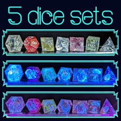 5 sets of Hidden Glow dice