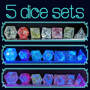 5 sets of Hidden Glow dice