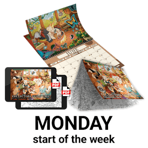 MONDAY Calendar & Coloring Book + FREE Digital Pack