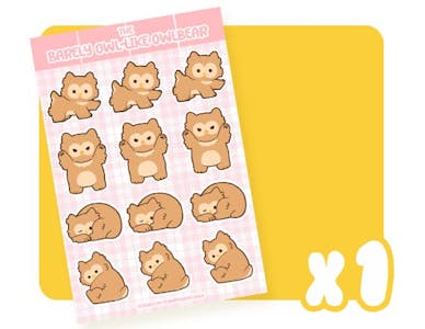 One (1) Owlbear Sticker Sheet