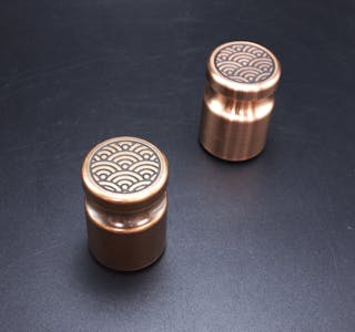 1" Seigaiha Copper Magnet Set, 1 of each finish.