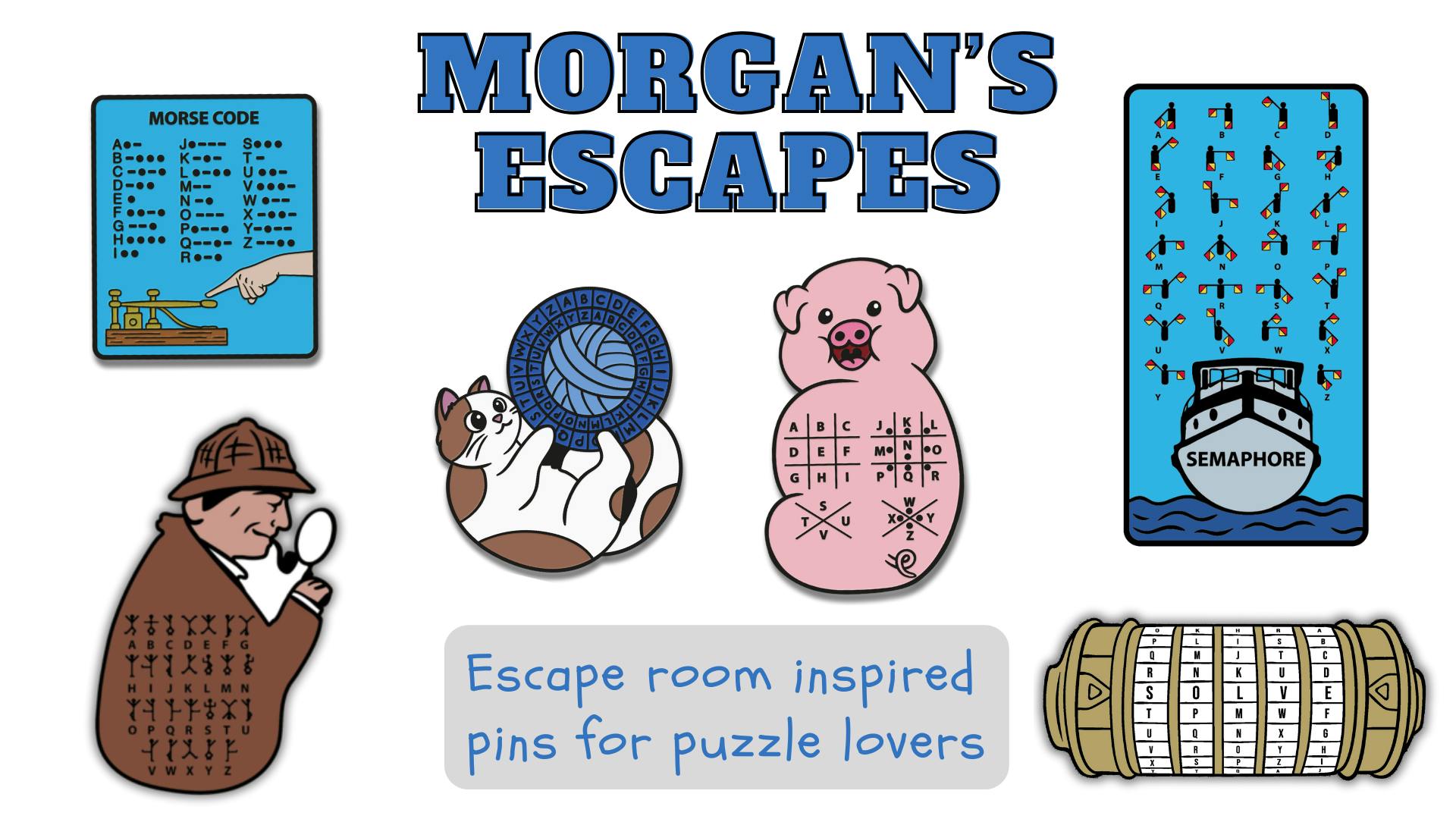Escape room inspired pins for puzzle lovers