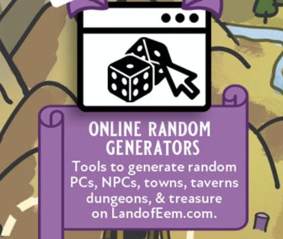 Online Random Generators: Locations, NPCs, Magic Items, Dungeons on LandofEem.com