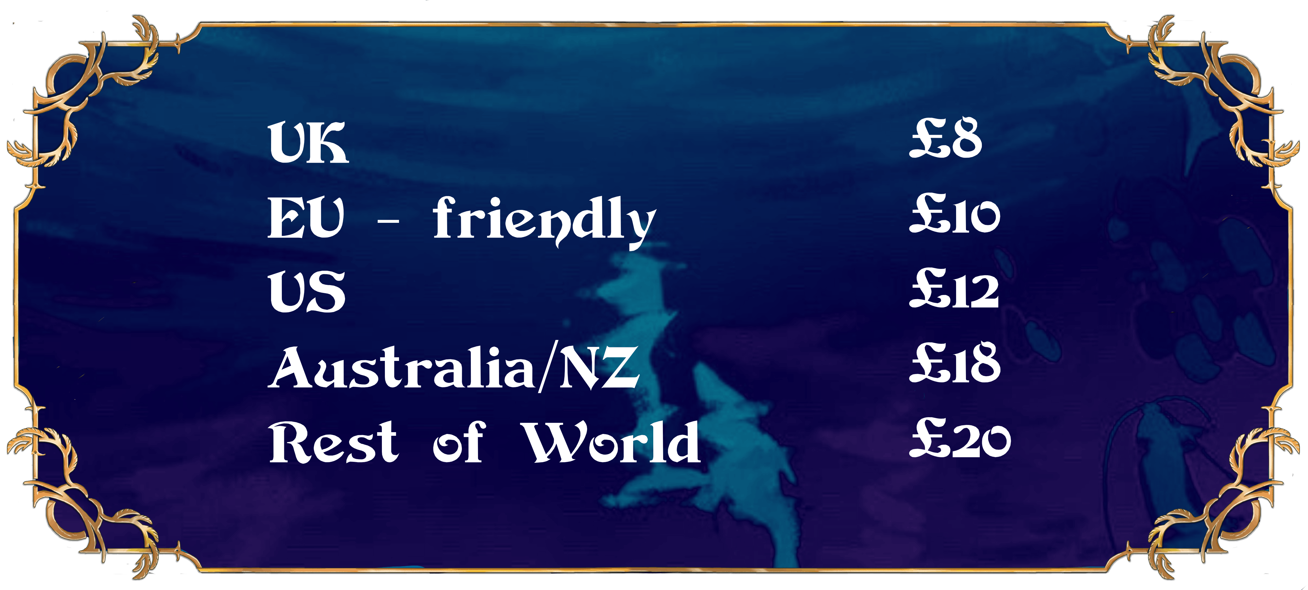 UK   EU - friendly US  Australia/NZ  Rest of World