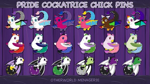 Pride Cockatrice Chick Enamel Pins & More!